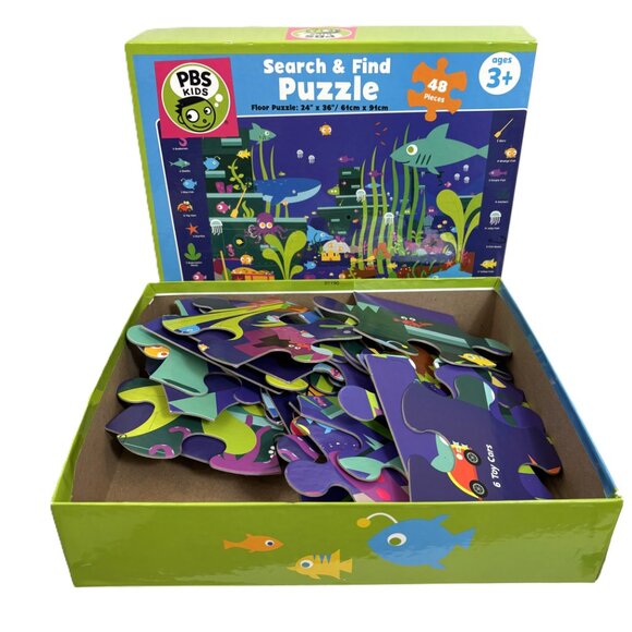 PBS Search & Find Ocean Fish 48 pc Puzzle EUC - Picture 2 of 11